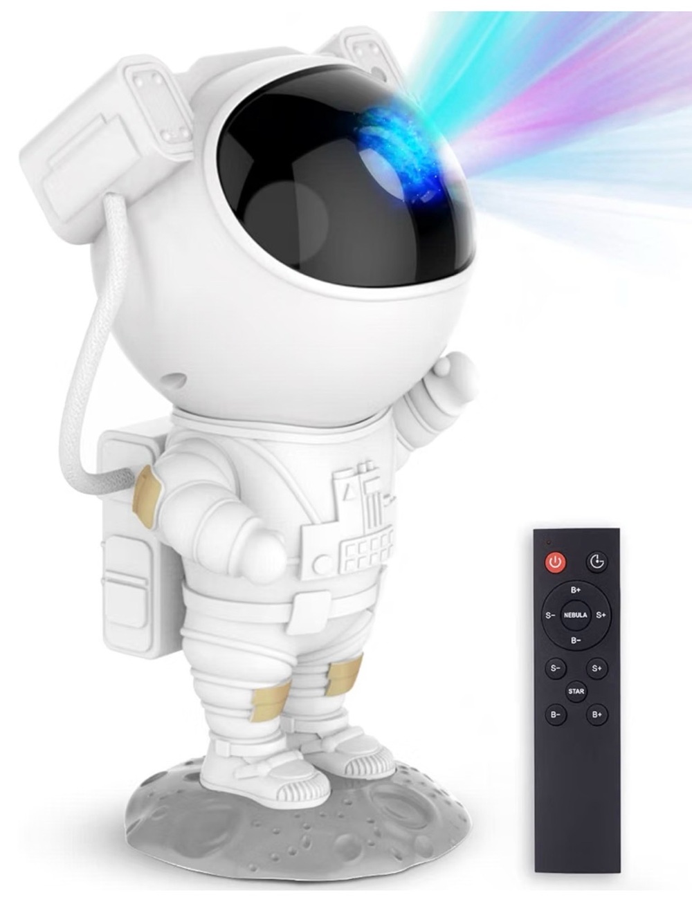 White Astronaut Night Light Projector with Remote